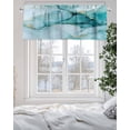 thumbnail image 3 of Abstract Teal Marble Gold Stripe Valances for Windows,Kitchen Valance Rod Pocket Short Curtain,Natural Stone Gradient Art Valance Curtain Window Valances for Bedroom Living Room 54x18in, 3 of 9