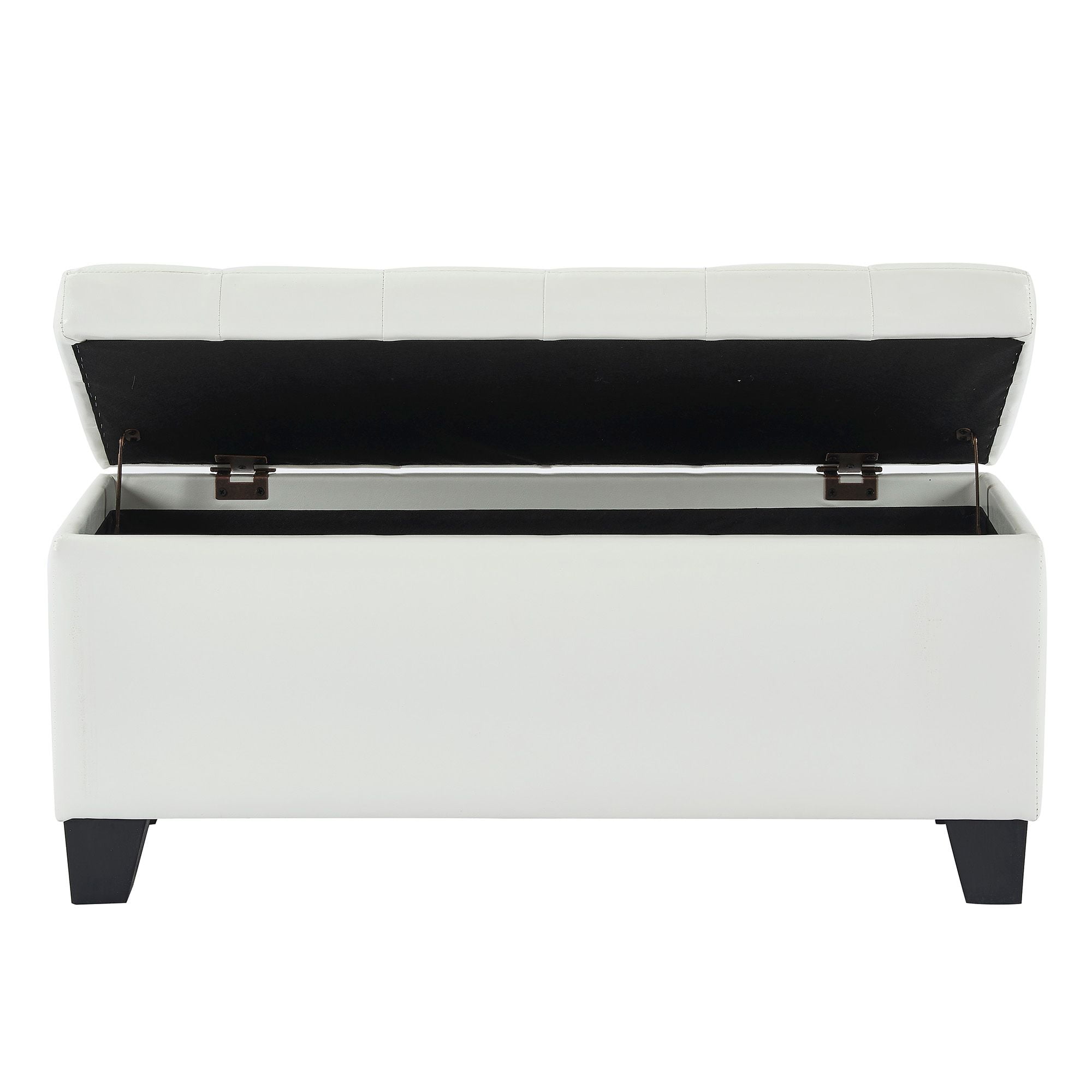 Contemporary Home Living 35.5" White Solid Rectangular Storage Ottoman
