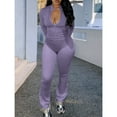 thumbnail image 2 of 3-Piece Women’s Casual Sportswear Set Knitted Long Sleeve Crop Jacket, Cami Tank Flare Leggings Outfit for Summer Fitness Travel  Outdoor Style, 2 of 6