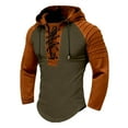 thumbnail image 1 of Fall Hooded Sweatshirt for Men with Color Block Design and Long Sleeve Streetwear Athletic Top, 1 of 6