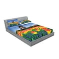 thumbnail image 2 of Ambesonne Flower Fitted Sheet & Pillow Sham Set, Blooming Tulip Windmill, Queen, Yellow Blue, 2 of 2