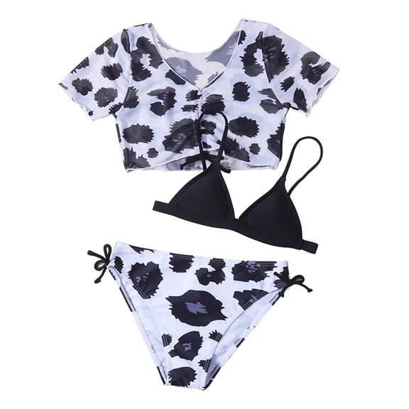 Gerichy Toddler Girl Swimsuit,Girls Bathing Suit Girls Swimsuit Bikini Set Girls Two Piece Swimsuit Solid Color Girls' Swimwear