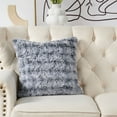 thumbnail image 3 of Home Soft Things Variegated Faux Fur Pillow Covers, 1 piece, 20"x20", Dark Grey, 3 of 8
