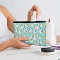 thumbnail image 7 of Zufioo Panda Bathing Print DuPont Paper Portable Toiletry Bag, 8.9x6.5 inch Zippered Hand-held Paper Cosmetic Bag Storage Tool Kit, 7 of 7