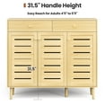 thumbnail image 5 of Entryway 3-Door Shoe Cabinet with Dual Drawers, Extra Deep Storage & Adjustable Shelf – Japandi-Style Light Oak Wooden Shoe Storage for 18–24 Pairs, Modern Organizer, 47-Inch, 5 of 9