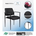 thumbnail image 3 of Boss Office Chaise d'Appoint Empilable en Tissu à Dossier Carré à Motif Losange, Noire, 3 of 8