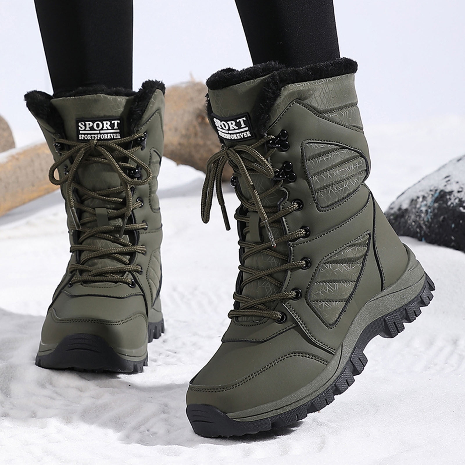 Rinsvye Bottes de Neige d'Hiver pour Femmes Bottes de Neige Taille