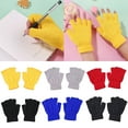 thumbnail image 5 of ZPAQI Fingerless Gloves Stretchy Knitted Thumb Hole Solid Short Hand Warmers 6 Pairs, 5 of 19