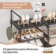 thumbnail image 3 of Zapatera Con Montaje DIY, Zapatera Organizador De 8+5 Niveles, Estante Para Zapatos De Metal, Shoe Rack Con 15 Ganchos, Para Botas De Mujer, Bolsos Y 26-32 Pares De Zapatos, Para Armario, Entrada, 3 of 7