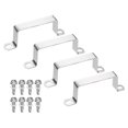 thumbnail image 1 of Uxcell 4set soporte U 80x40mm acero inoxidable 304 abrazadera con tornillo para tubo cuadrado, plateado, 1 of 6