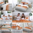 thumbnail image 5 of 3 Piece Burnt Orange Gray Ombre Duvet Cover Set Queen Size,Microfiber Comforter/Quilt Cover with Corner Ties and 2 Pillowcases,Modern Gradient Abstract Art All Season Soft Bedding with Zipper Closure, 5 of 8