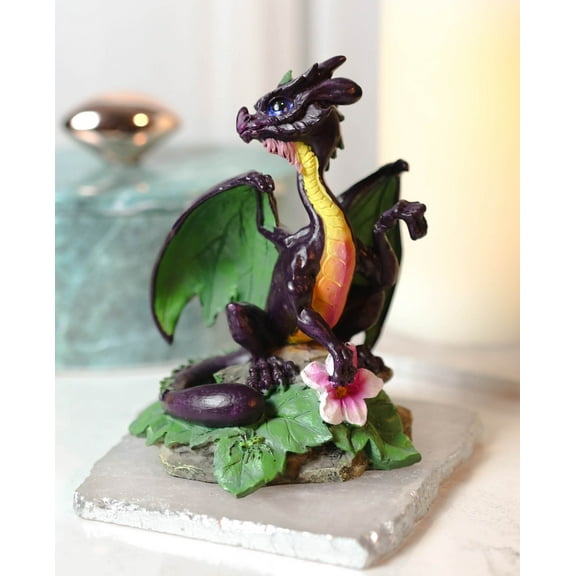 Colorful Fruits Vegetables Purple Eggplant Dragon Figurine Fairy Garden Decor
