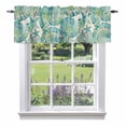 thumbnail image 2 of Retro Green Seashells Starfish Corals Valances for Windows,Kitchen Valance Rod Pocket Short Curtain, Underwater World Valance Curtain Window Valances for Bedroom Bathroom Living Room 60x18in, 2 of 9
