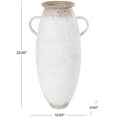 thumbnail image 3 of DecMode 24" White Metal Vase with Antique Distressing and Terracotta Accents, 3 of 9