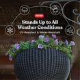 thumbnail image 4 of Keter Resin Rattan Set of 2 Round Hanging Planter Baskets for Indoor and Outdoor Plants, Anthracite, 4 of 15