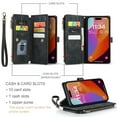 thumbnail image 3 of Dteck for iPhone 16 Pro Max Case with Card Holder, Premium iPhone 16 Pro Max Wallet Case for Women Men, Heavy Duty Durable PU Leather With Flip Zipper Pocket Phone Case w/ Wrist Strap Lanyard,Black, 3 of 8