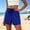 *Blue, variant on ClodeEU Women's High Waisted Drawstring Athletic Shorts, Elastic Waist Running Shorts with Pockets Black,Women's Plus L