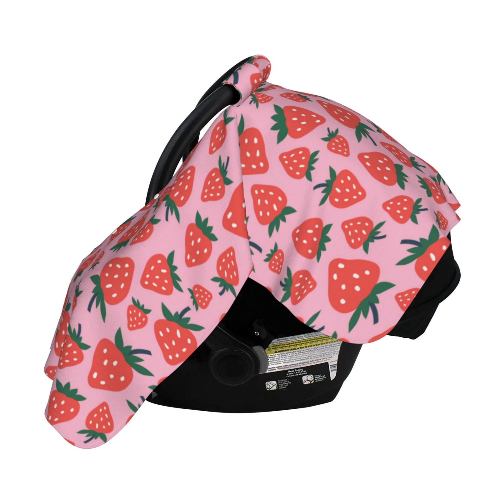Naloa Cartoon Strawberry Baby Car Seat Cover, Breathable Baby Carrier Cover, Multiuse Baby Carrier Cover & Nursing Breastfeeding Cover