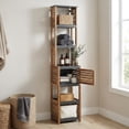 thumbnail image 2 of Evideco Tall Thin Storage Tower Cabinet with Magnetized Louvered Door and 5 Shelves, Acacia Gray, 2 of 11