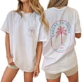 thumbnail image 4 of Women's T Shirts Casual Short Sleeve Graphic Print T Shirt Round Neck Tops for Women Trendy White S, 4 of 4