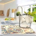 thumbnail image 5 of GZHJMY Absorbent Dishes Drainer/Rack Mat for Countertop Small Size 16 x 18in, Microfiber s Kitchen Counter Draining Pad Floral with Birds and Fantasy FlowersCoffee Mat, 5 of 7