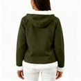 thumbnail image 5 of Wutalume Women's Casual Fashion Long Sleeved Zip Up Fleece Hooded Cardigan, Soft and Warm Outerwear for Relaxed Style and Winter Layering,Army Green L, 5 of 5