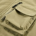 thumbnail image 4 of XFLWAM Men's Cargo Utility Vest Travel Fishing Work Outdoor Safari Vest Jackets with Pockets Casual Quick-drying Loose Hiking Vest Khaki XXL, 4 of 8