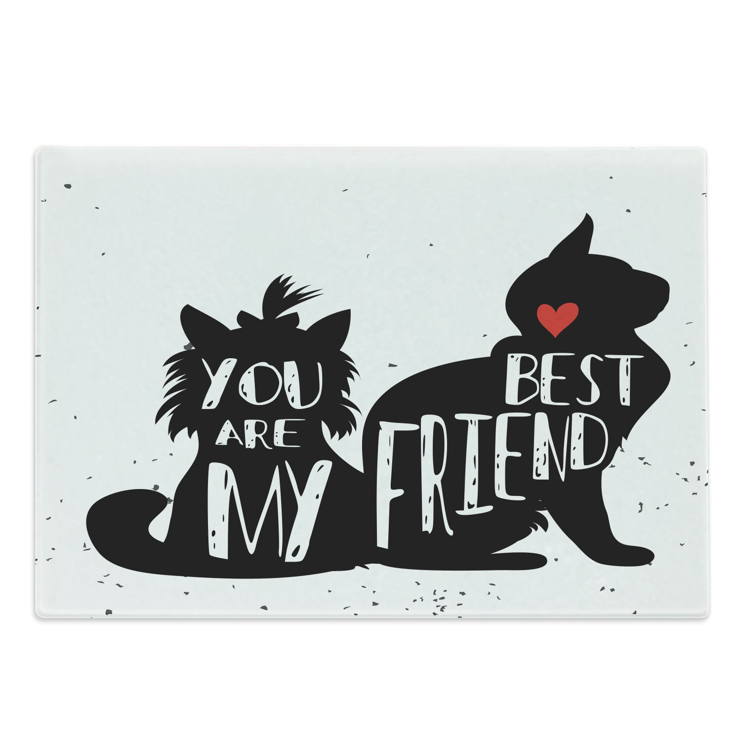 Best Friend Cutting Board, Typographic Design with a Cat and a Dog ...