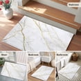 thumbnail image 5 of 2x3 Ft Entryway Area Rug, White Gold Marble Kitchen Rug Runner Washable Floor Mat, Modern Farmhouse Abstract Patterned Non Slip Indoor Door Mat Throw Carpet for Bathroom Living Room Bedroom, 5 of 8