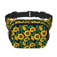 thumbnail image 1 of Fotbe Sunflower 1 Cangurera Cuadrada con Estampado de Doble Capa, Bolsa de Cintura Ajustable Mini para Hombres y Mujeres, 1 of 9