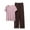 Pink1, variant on fatyb Pajama Sets for Women Short Sleeve Comfy Tops Wide Leg Sleep Pants 2 Piece Lounge Outfits