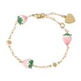 thumbnail image 2 of Pulsera de fresa para mujer, pulsera de eslabones para novia, madre, regalo de cumpleaños Rosa, 2 of 8