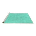 thumbnail image 2 of Ahgly Company Machine Washable Indoor Square Oriental Turquoise Blue Industrial Area Rugs, 8' Square, 2 of 4