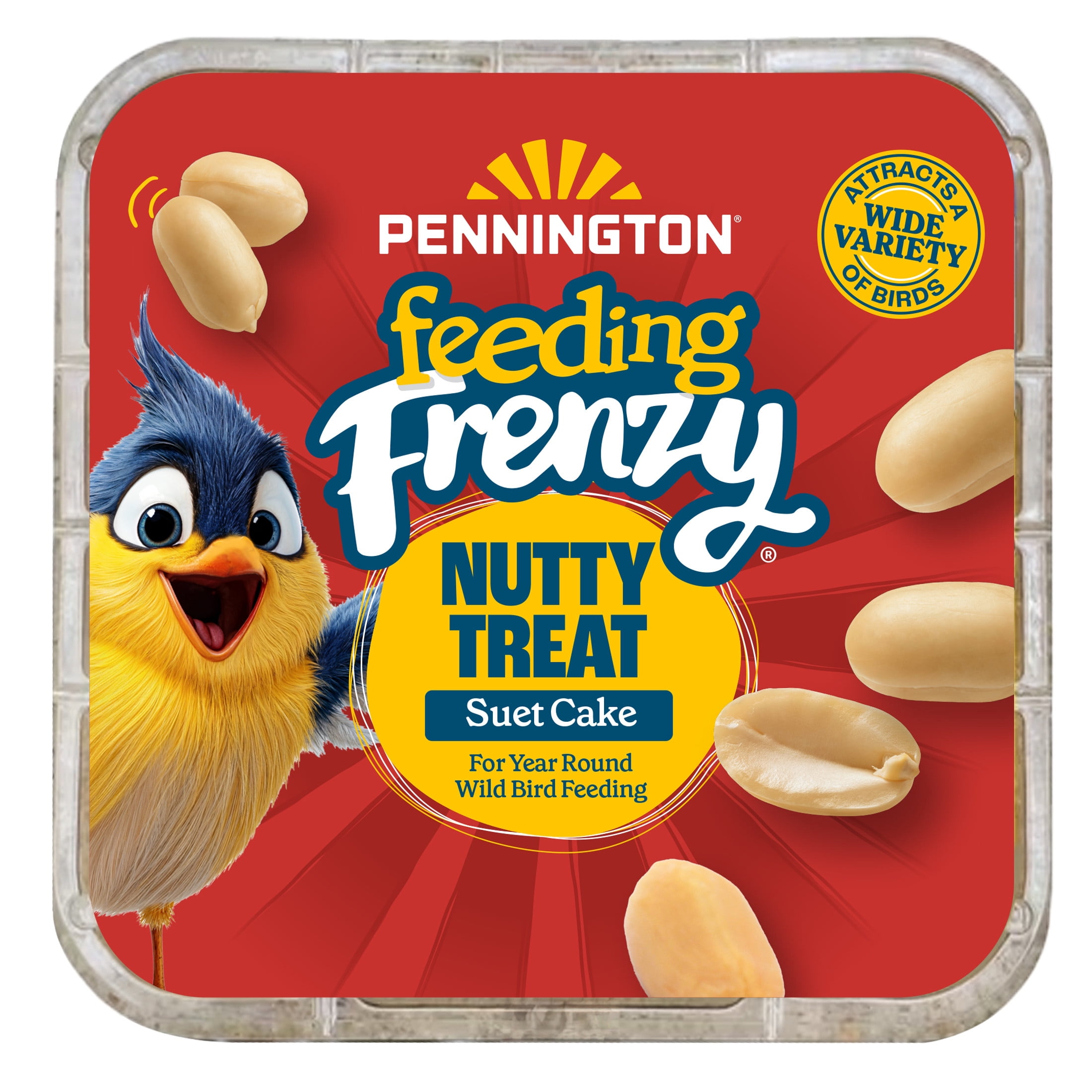 (12 pack) Pennington Feeding Frenzy Nutty Suet Treat, 11.75 oz, Wild Bird Food. 1 Pack, Fresh