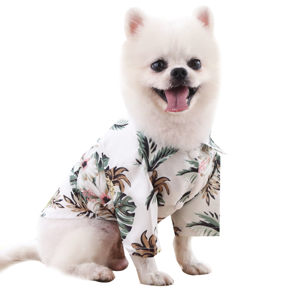 Dog summer clothes Beach shirt Coconut tree pattern dog clothes,3xl