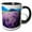 Black/White, variant on 3drose, Usa, California, Sierra Nevada Mountains. Wildflowers Below Mt Whitney, 11oz Two-tone Red Mug