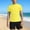 Yellow, variant on Boys Solid Short Sleeve Two Piece Swim Set, Crew Neck Rash Guard Top & Swim Trunks for 3-14 Years Old Kids Beach Surf Bathing Suit Purple 9-10 Years
