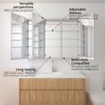 thumbnail image 2 of Taimei Medicine Cabinet, Aluminum, Stainless Steel, Glass, Mirrored, Polystyrene, 48 inch W x 36 inch H x 4 D, Gray, 2 of 10