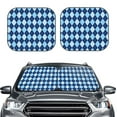thumbnail image 2 of Xecao Blue Squares for Foldable Car Sun Shades (2-Pack) offer sun protection with an easy-fold design for convenient windshield shading., 2 of 7