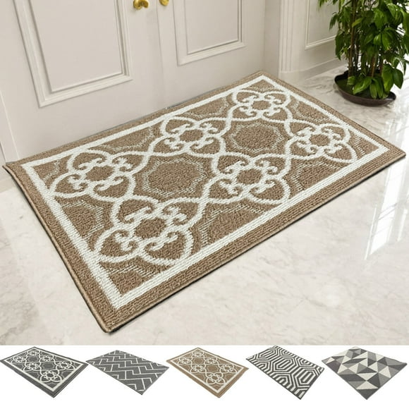 Iumwxz Bathroom Mat Front Door Mat Outdoor Entrance Patio Porch Entrance Mat Non-Slip Proof Easy To Clean 31.5x19.7 Gray Gold Floor Mat Bathroom Rug B Polyester