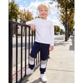 thumbnail image 4 of Toddler Boys Clothes Boys Pants Toddler Kids Boys Sweatpants 3 Pack Elastic Waist Joggers Color-blocked Pants 2T 3T 4T 5T Size 6 7 Black Red Gray, 4 of 8