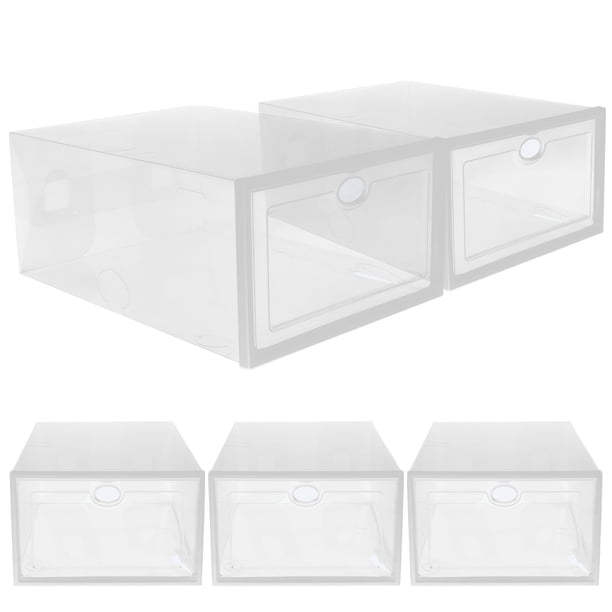 Cajas de zapatos tipo cajonera, caja de almacenamiento de zapatos de plástico apilable, contenedor de zapatos, 5 uds.