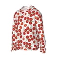 thumbnail image 2 of Pofeuu Tomato Print Sun Protection Outdoor Lightweight Full Zip UV Cooling Hoodie Long Sleeve Summer Clothing for Outdoor Hiking-Large, 2 of 5
