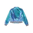 thumbnail image 4 of CHICTRY Kids Girls Boys Metallic Bomber Jacket Outerwear Hip Hop Jazz Dance Tops Costume Colorful-C 16, 4 of 7