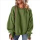thumbnail image 3 of Suéter de Cuello Redondo para Mujer, Holgado, de Lana de Cordero, Informal, Versátil, de Larga, para Otoño e Invierno. Verde M, 3 of 8