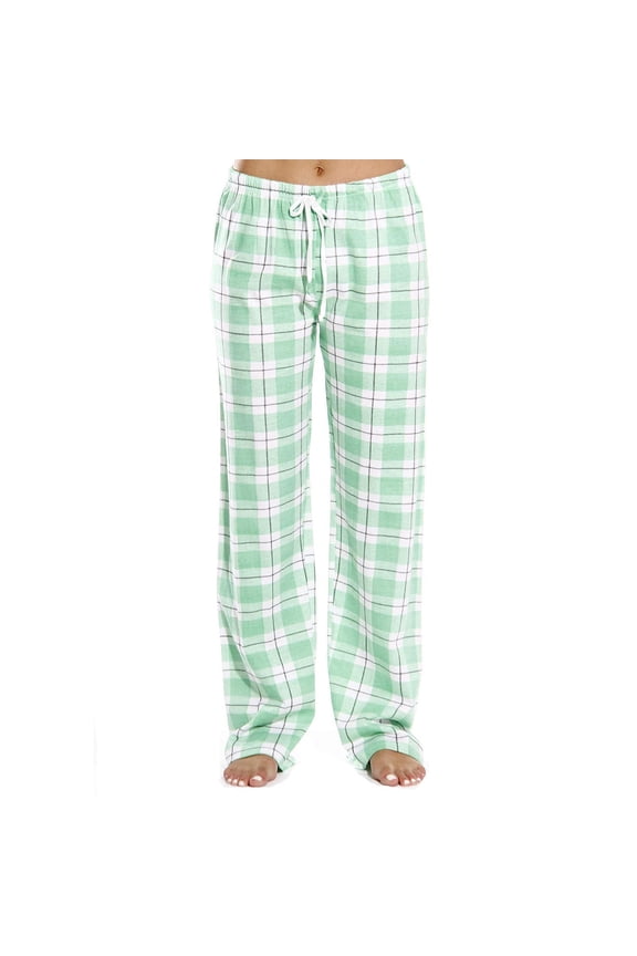 Coorders Womens Plaid Sleepwear Fleece PantsStretch Womens Pj Pants with Drawstring,Plus Size Mint Green,Size XXXL