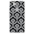 thumbnail image 1 of DistinctInk Clear Shockproof Hybrid Case for Google Pixel 3 XL (6.3" Screen) - TPU Bumper, Acrylic Back, Tempered Glass Screen Protector - Black White Damask Pattern - Floral Damask Pattern, 1 of 5