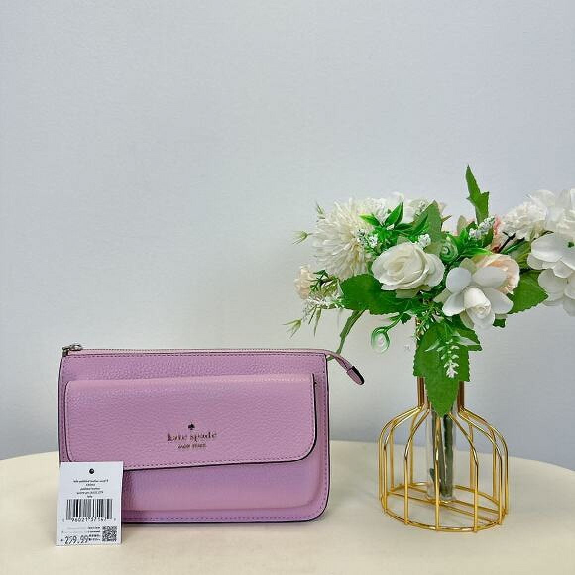 Kate Spade K8284 Leila Small Pebbled Leather Crossbody Bag In Quartz Pink