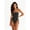 Black, variant on Chic Polka Dot Bikini Set High Cut Swimwear Pink Retro Swimsuit Ruched Top with Side Ties Tropical Vacation Beach Outfit