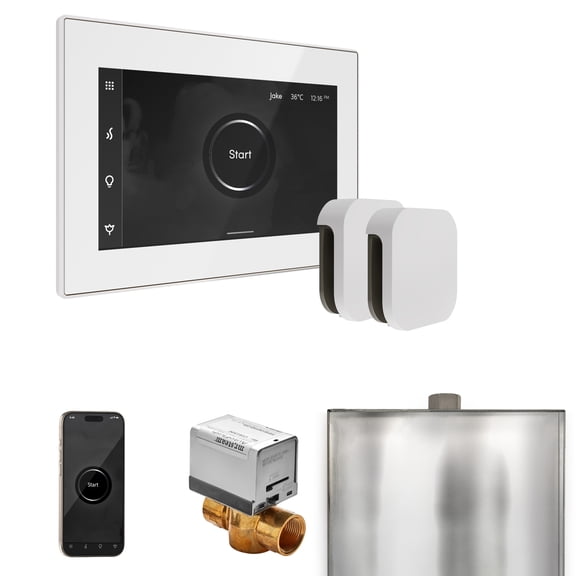 Mr Steam XButler Max Steam Shower Control Package with iSteamX Control and Steamhead in White